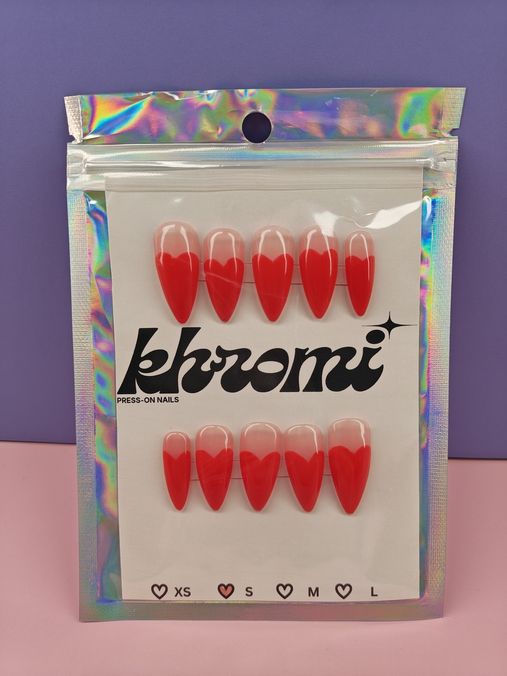 Khromi Red Heart Tip Press-On Nails